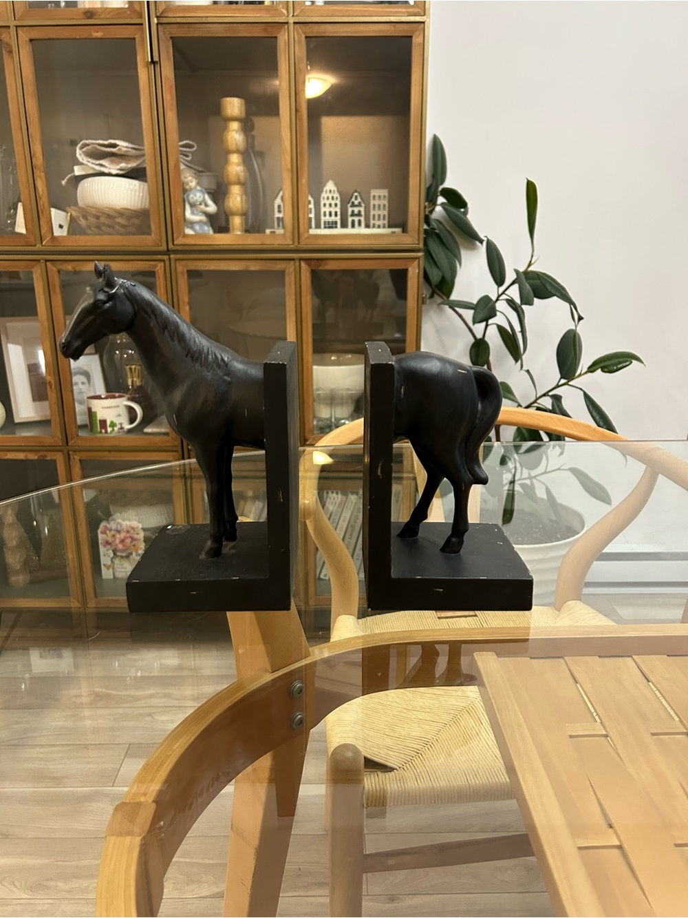 Black Horse Bookends - Pair